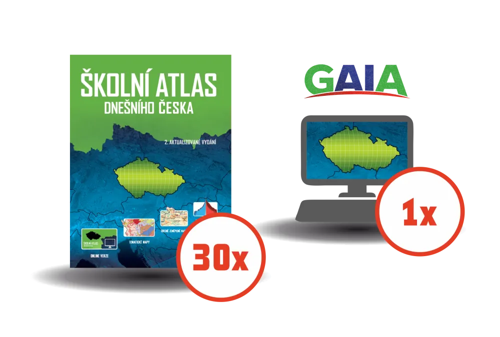 Školní atlas dnešního Česka – množstevní balíček II. pro účastníky programu Dnešní svět
