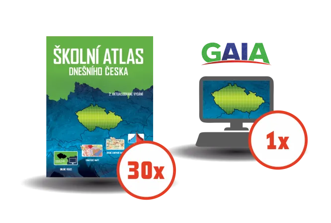 Školní atlas dnešního Česka – množstevní balíček II. pro účastníky programu Dnešní svět