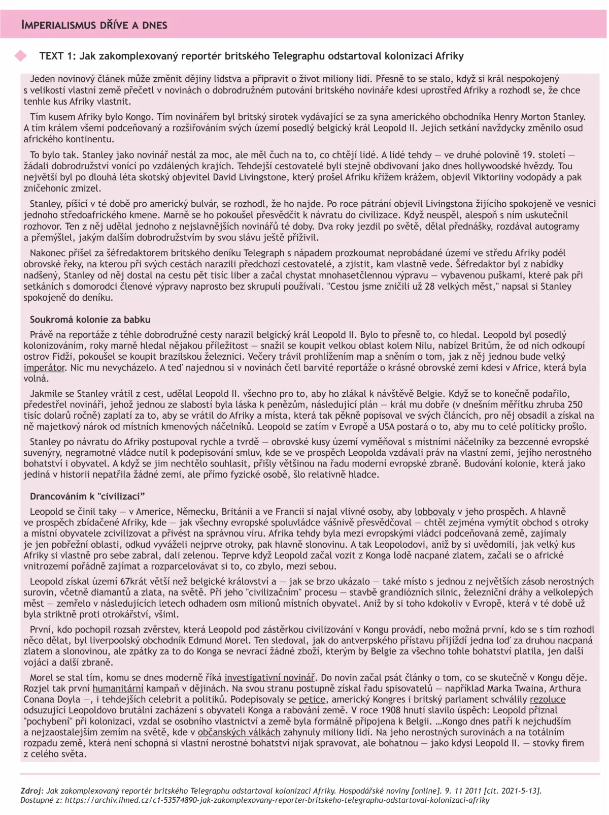 VVV Imperialismus dříve a dnes III