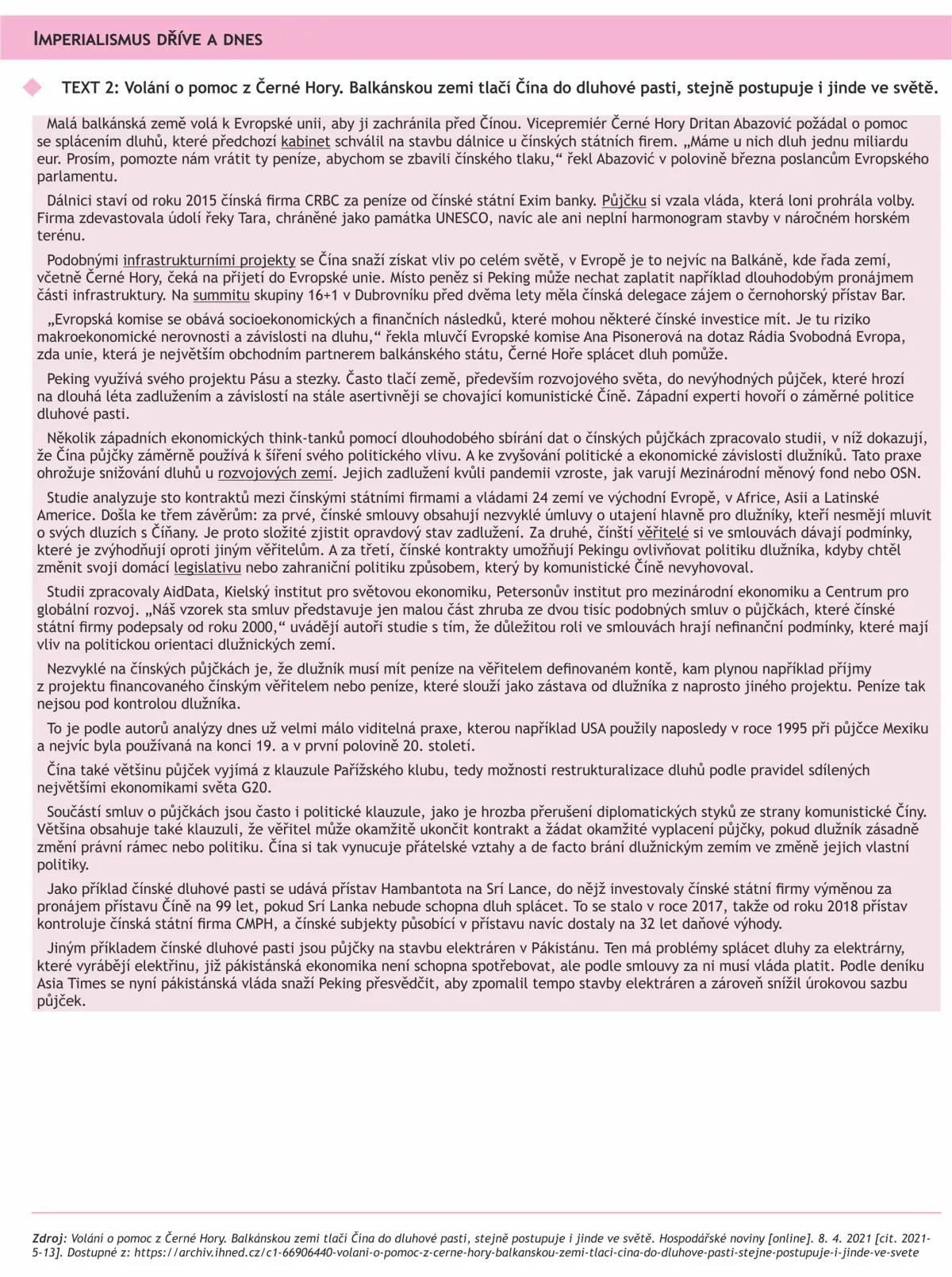 VVV Imperialismus dříve a dnes IV