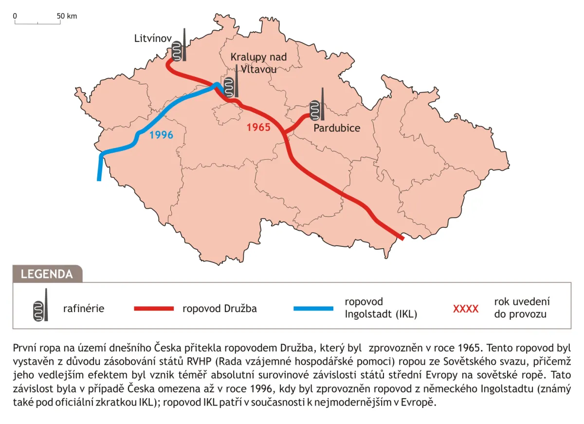 Rafinérie a ropovody v Česku