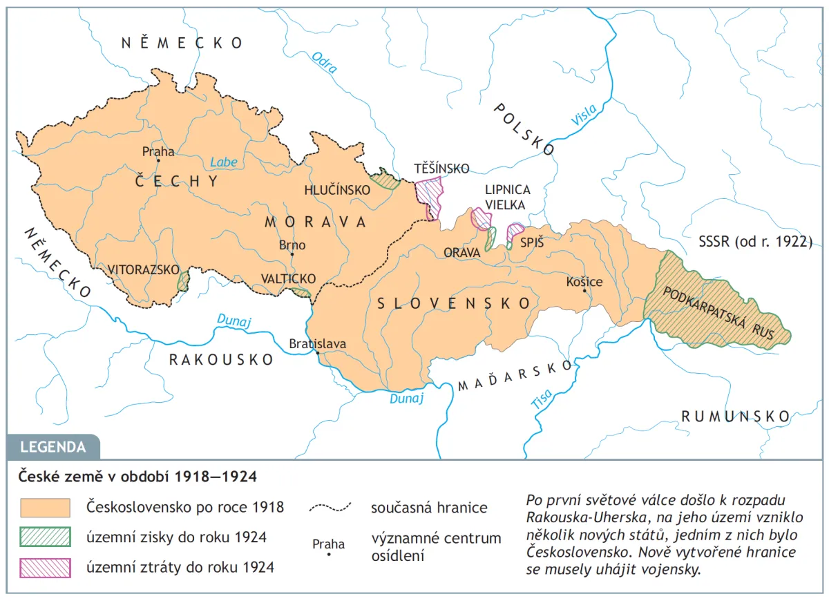 1918-1924 Československo